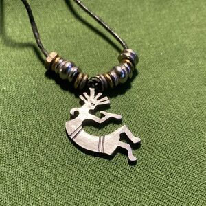 Silver Kokopelli Pendant Necklace
